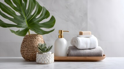 Elegant White Marble Bathroom Counter