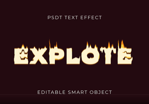 White And Yellow Fire Font Explode Burn Hot Text Effect