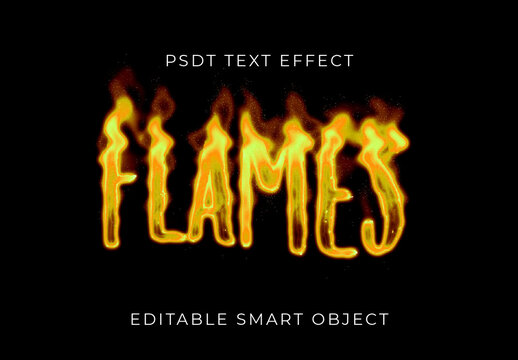 Yellow Fire Font Flames Burning Hot Text Effect