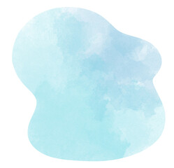 ゆるい形の水色の水彩素材