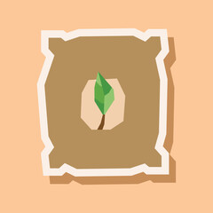 Flat Color Cutout Stickers of a Bag of Soil Fertilizer