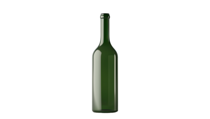 Green glass wine bottle,?isolated on black