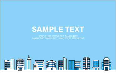 高層ビルが立ち並ぶフレームイラスト / ベクター © 松浦 お順