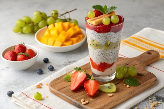  faloda dessert with fruits cocktail 