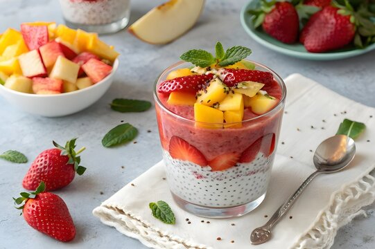  faloda dessert with fruits cocktail 