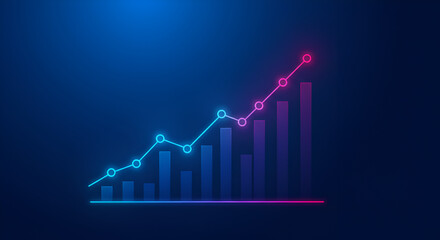 business graph on red background