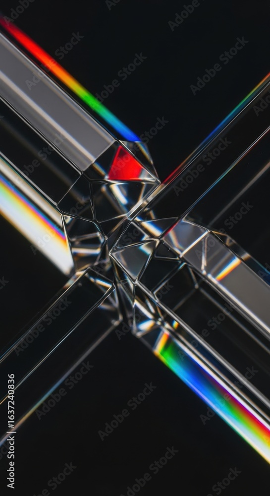 Aufkleber complex arrangement of crystalline prisms dispersing light into a spectral array