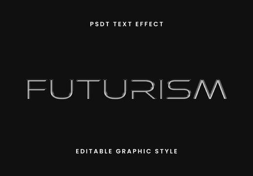 Metallic Minimal Futuristic Text Effect