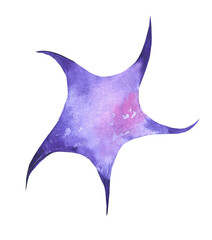 Watercolor star illustration on white background