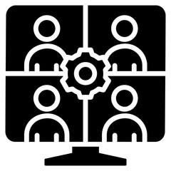 Virtual Team  Vector Icon 