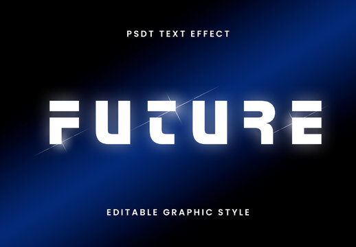 White Minimal Font Futuristic Glow Modern SciFi Text Effect