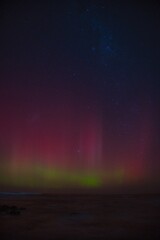 Aurora from Te Raekaihoe, south coast of Wellington, Aotearoa New Zealand