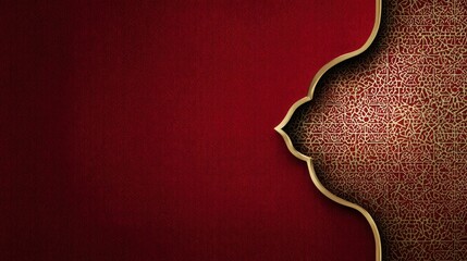 Gold pattern on burgundy background