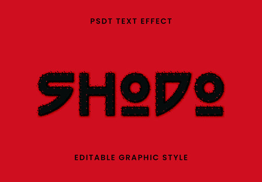 Black Japan Font Shodo Asian Ink Text Effect