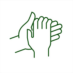 Obraz premium Simple line art icon of handwashing, symbolizing cleanliness, hygiene, and disease prevention for health and wellness.