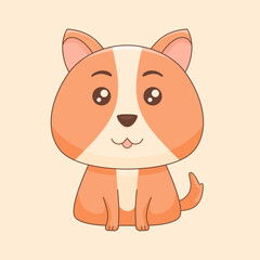 vector cute dog illustration cartoon draw