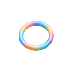 Abstract Pastel Rainbow Ring, Circular Gradient, 3D Render