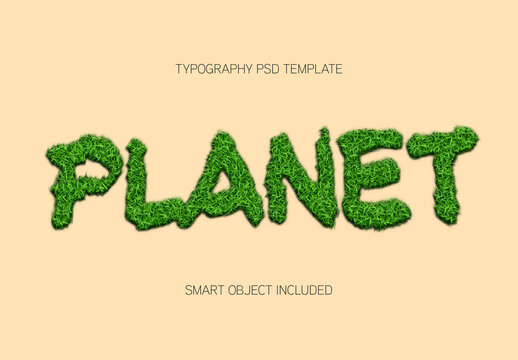 Green Grass Font Leaf Eco Nature Text Effect