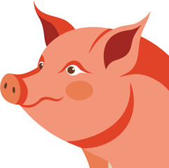 illustration of a cartoon pig