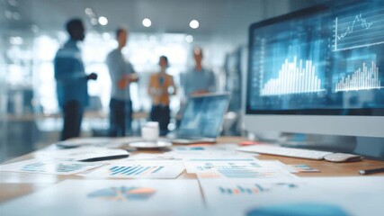 Financial data analysis for business team meeting in modern office - Powered by Adobe