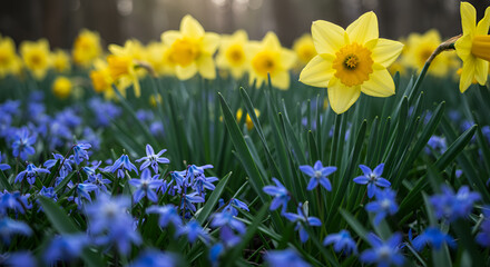 Fototapeta premium yellow daffodils in spring