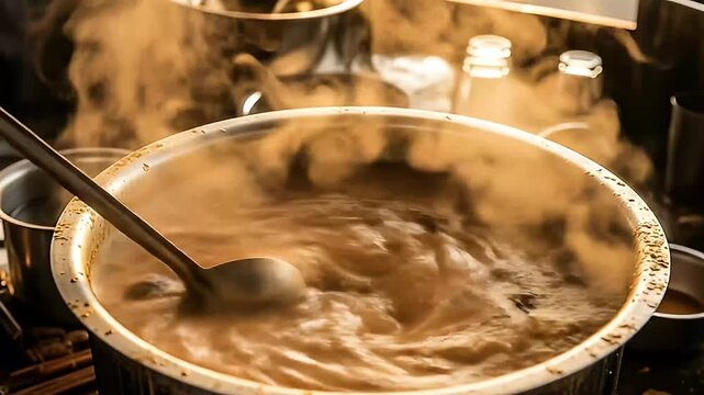 cinematic indian food asmr authentic masala chai tea preparation steaming hot