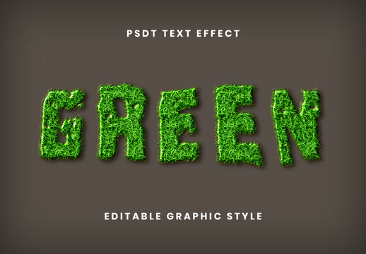 Green Grass Font Nature Organic 3D Text Effect
