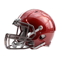 Fototapeta premium Red sports helmet designed for football, showcasing a sleek design and protective features for athletes in competitive play