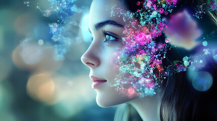 Futuristic Glass and Water Molecular Designs: A Conceptual Exploration of Advanced Skincare and Cosmetic Innovation, Blending Organic Patterns, Bioluminescence, and Minimalist 3D Aesthetics