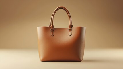 Tan tote bag, studio shot,  fashion accessory