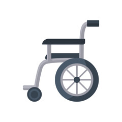 Wheelchair Icon Vector – Flat Design on White Background. Accessibility and disability symbol for signage, public facilities, healthcare services, transportation, and inclusive design.