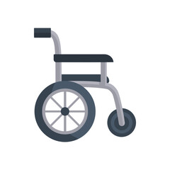 Wheelchair Icon Vector – Flat Design on White Background. Accessibility and disability symbol for signage, public facilities, healthcare services, transportation, and inclusive design.
