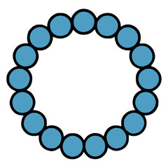 bracelet with blue beads accessories flat color vector illustration template design