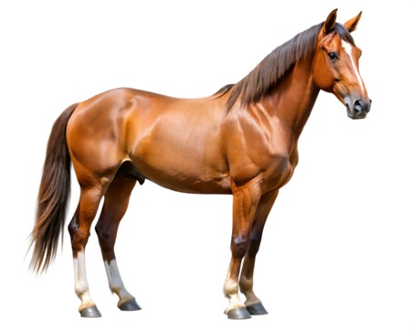  horse free isolated on white background PNG , AI GENERATED