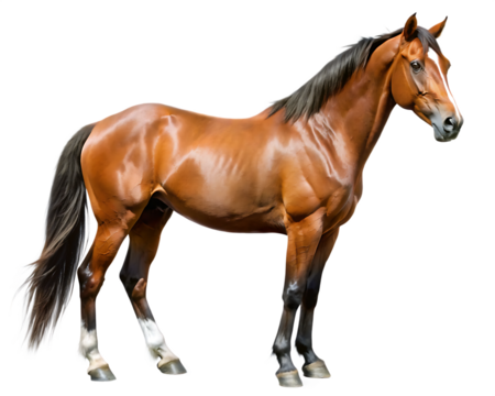  horse free isolated on white background PNG , AI GENERATED
