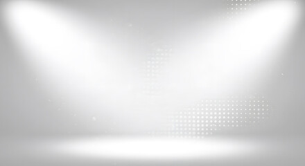 White studio spotlight with half tone background