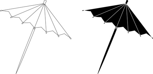 cocktail umbrella or paper parasol icon set © Sutana