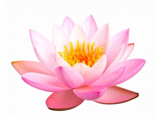 template of beautiful lotus flower isolated on white background.
