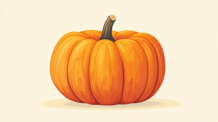 Obraz premium Orange pumpkin, illustration, still life, background, graphic design, use for autumnal theme, food item, Thanksgiving, suitable for web and print