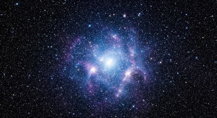 Glowing star cluster with cosmic dust, a celestial nebula in deep space, a vibrant display of stellar formation and galactic beauty