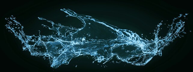 抽象的な青い水しぶきの3dイラスト