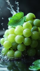 grapes and water drops
