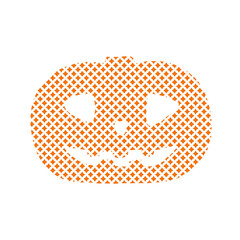 ハーフトーンのジャックオランタンイラスト　Jack-o’-lantern