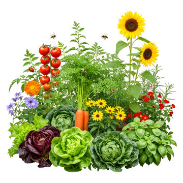 vibrant vegetable and flower garden fresh healthy homegrown bounty