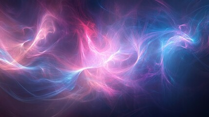 Obraz premium A smooth, glowing abstract background with flowing curves in shades of pink, blue, and purple, creating a futuristic and magical ambiance