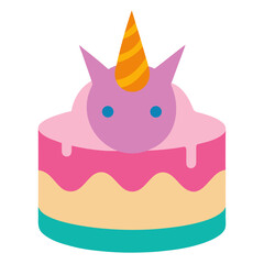 unicorn Cake vector on white background