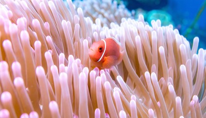 Stunning Underwater Scene: A Maroon Clownfish in its Coral Home