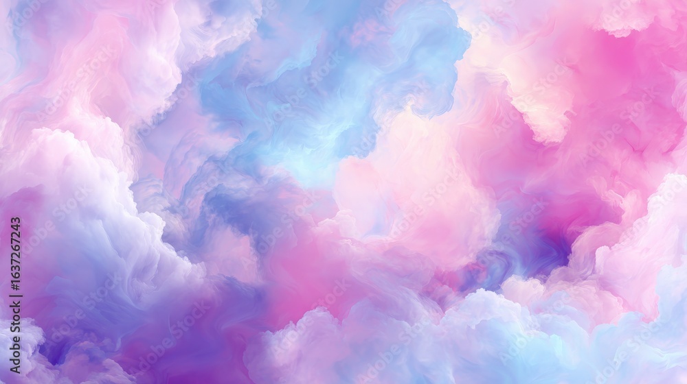 Poster abstract cloud patterns: soft, abstract cloud patterns with pastel gradients and dreamy shapes, isol
