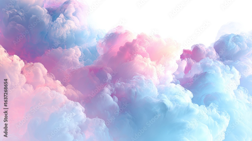 Poster abstract cloud patterns: soft, abstract cloud patterns with pastel colors and delicate gradients