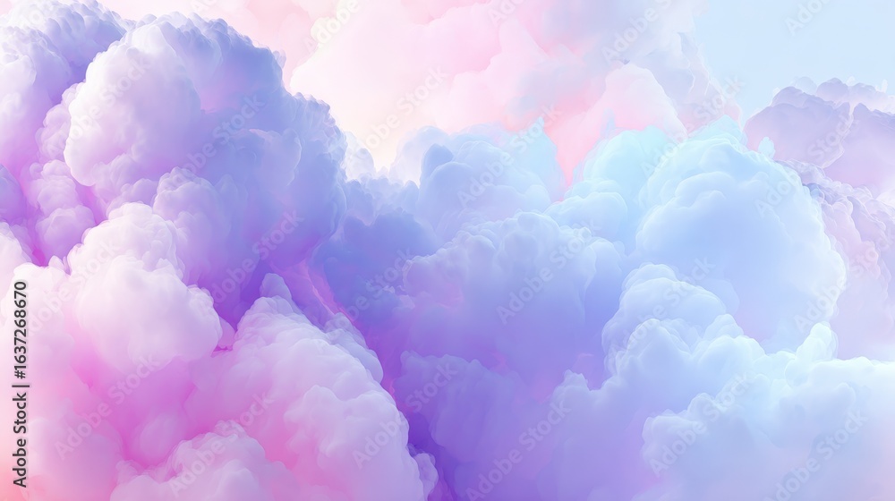 Poster abstract cloud patterns: soft, abstract cloud patterns with pastel colors and delicate gradients